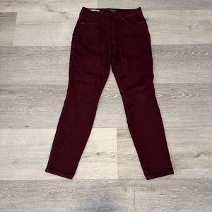 Red NYDJ stretch skinny jeans